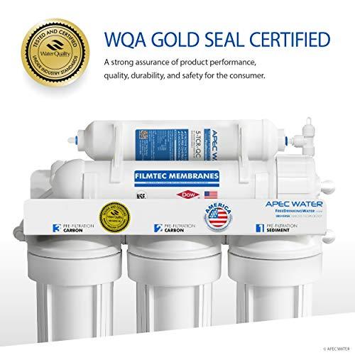 APEC Water Systems APEC Water Systems RO-90 Ultimate Series Top Tier Supreme Certified High Output 90 GPD Ultra Safe Reverse Osmosis Drinking Water Filter System, Chrome Faucet
