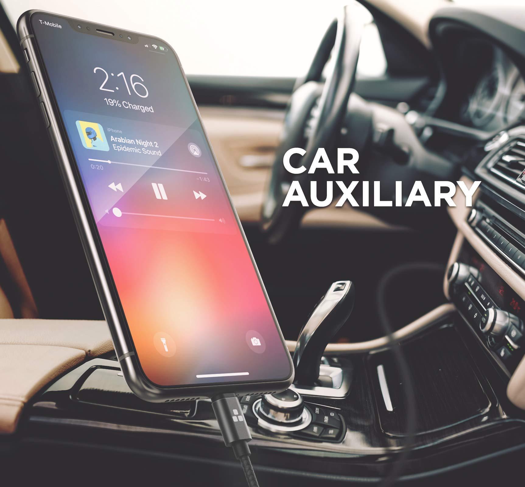 Thore (Apple MFi Certified) Replacement Headphone Cable with iPhone Lightning Connector (3.5mm) Audio Aux Cord with Mic & Volume Control Remote (Compatible with Beats/Sony/Sennheiser and Audio Tech)