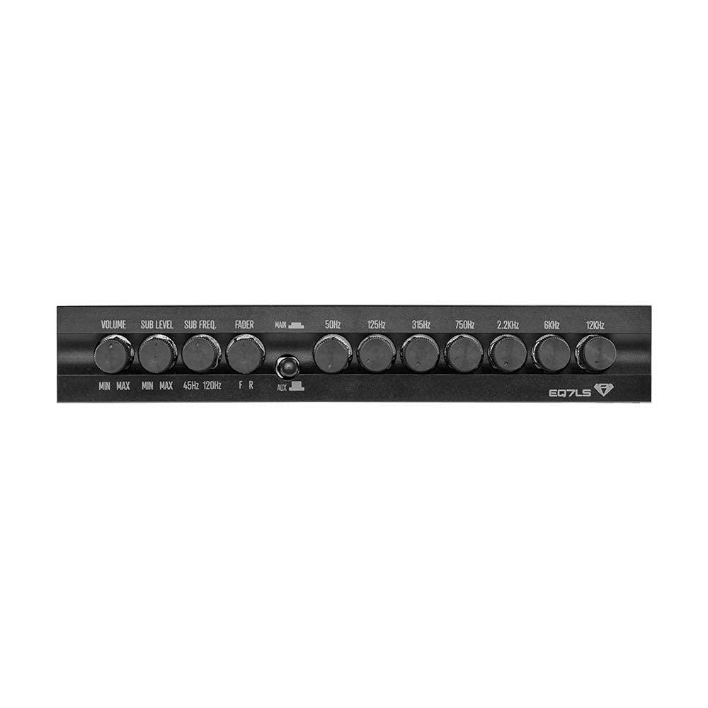 BLACK DIAMOND Black Diamond EQ7LS 7-Band Stereo Equalizer/Crossover Pre Amp Equalizer Car Audio EQ with Front Rear + Sub Output