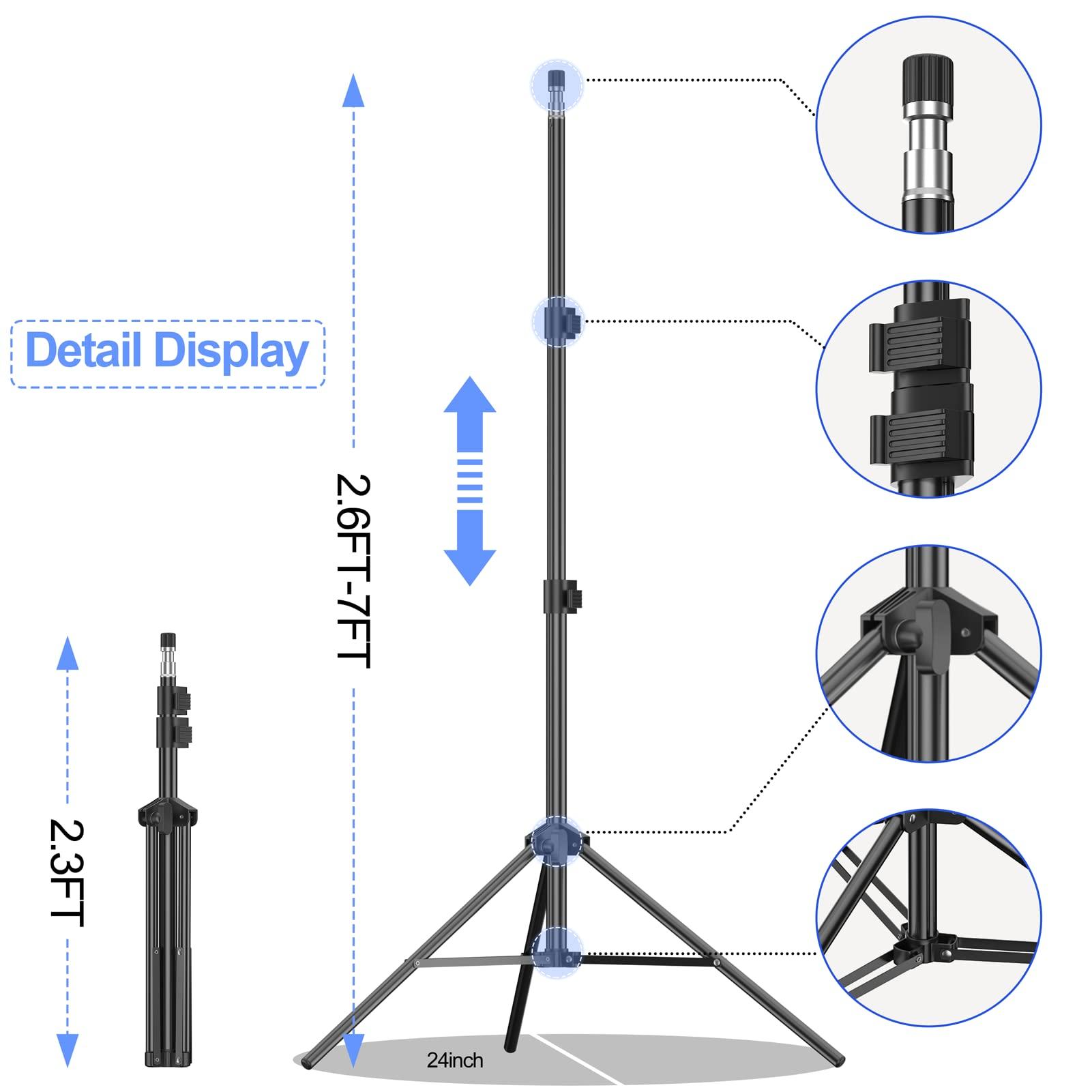 EMART EMART Photo Video Studio Backdrop Stand Kit, 710ft Adjustable Photography Support System with Polyester Background(Black/White/Green Screen), Spring Clamps and Carry Bag for Photoshoot