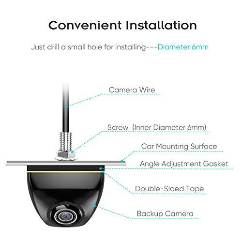 Pixelman PixelMan PMG3A Backup Camera,Front/Rear View Camera HD Metal Lifetime Waterproof 170° Wide Angle Universal Reversing Camera for Car,Only Rearview Reverse Back Up Cam for Vehicle SUV Pickup (PMG3A-B)