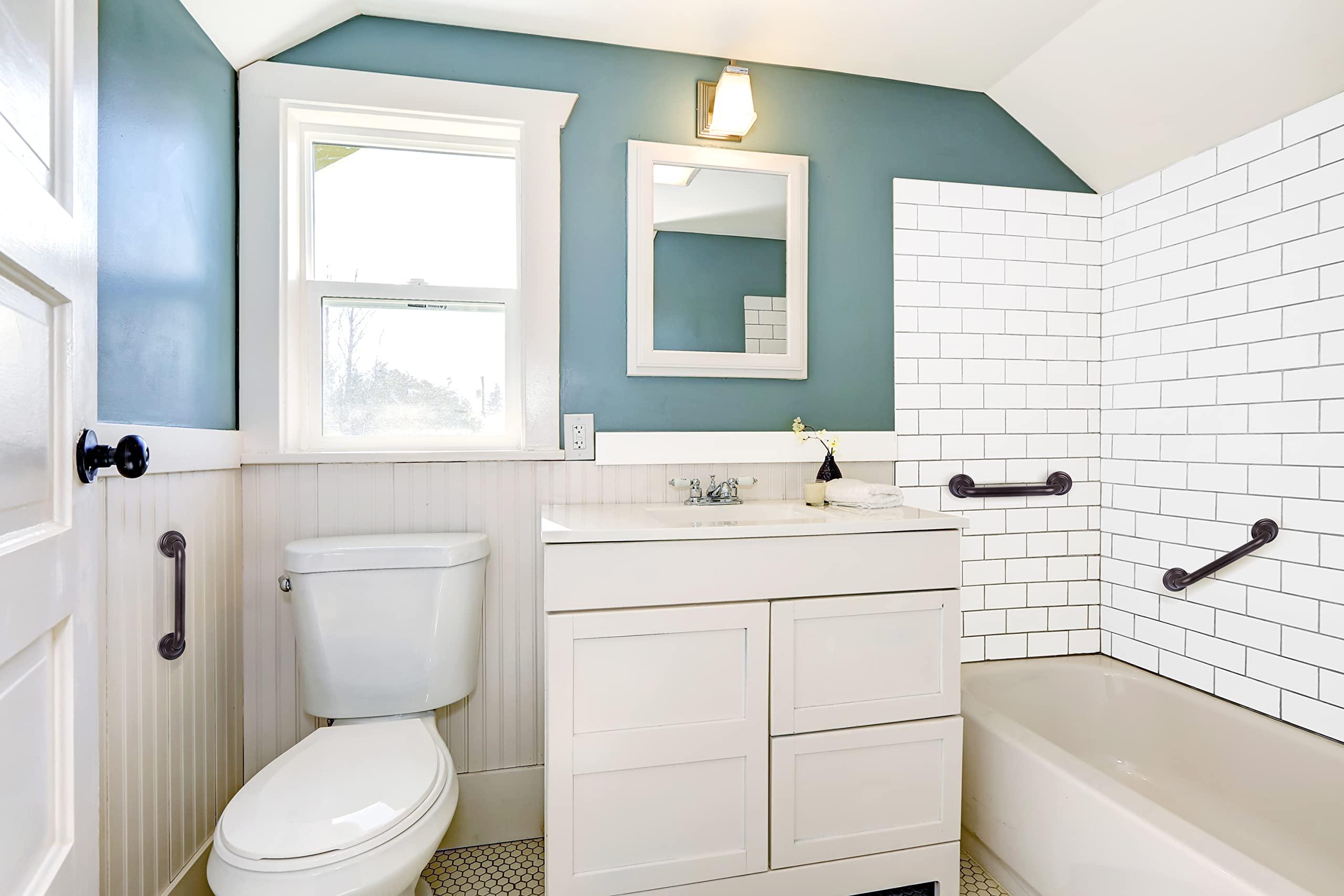 Utopia Alley Decorative Shower Grab Bar - 12\" Bathroom Grab Bars for Seniors - Non-Slip Bathroom and Household Handicap Safety Bar (Oil Rubbed Bronze)