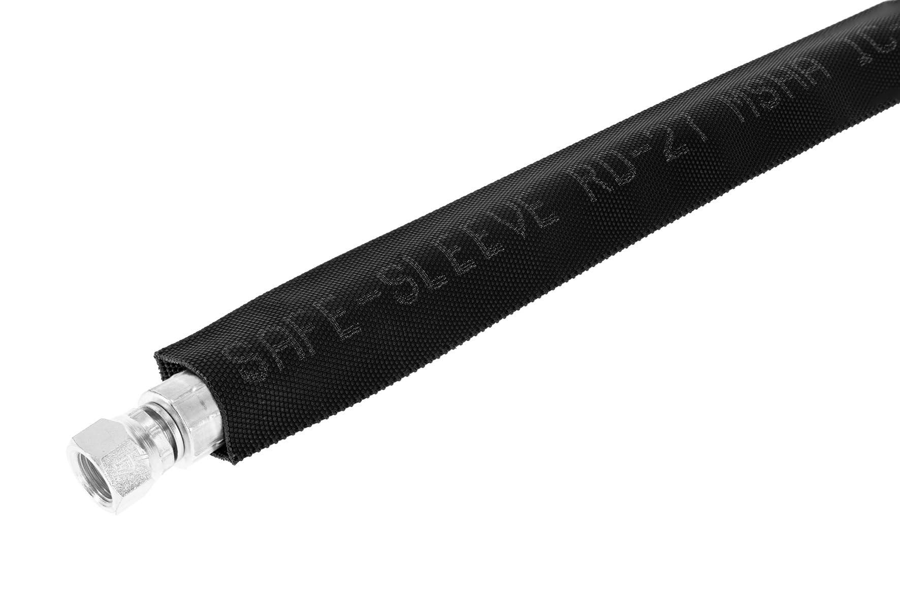 Caplugs Caplugs PTPS Series Safeplast Safe-Sleeve, Woven Textile Hose & Cable Protector, Durable Black Polyester, 1.57" ID x 300' L, Hydraulic & Pneumatic Hoses, Construction, Manufacturing (218C300BK)