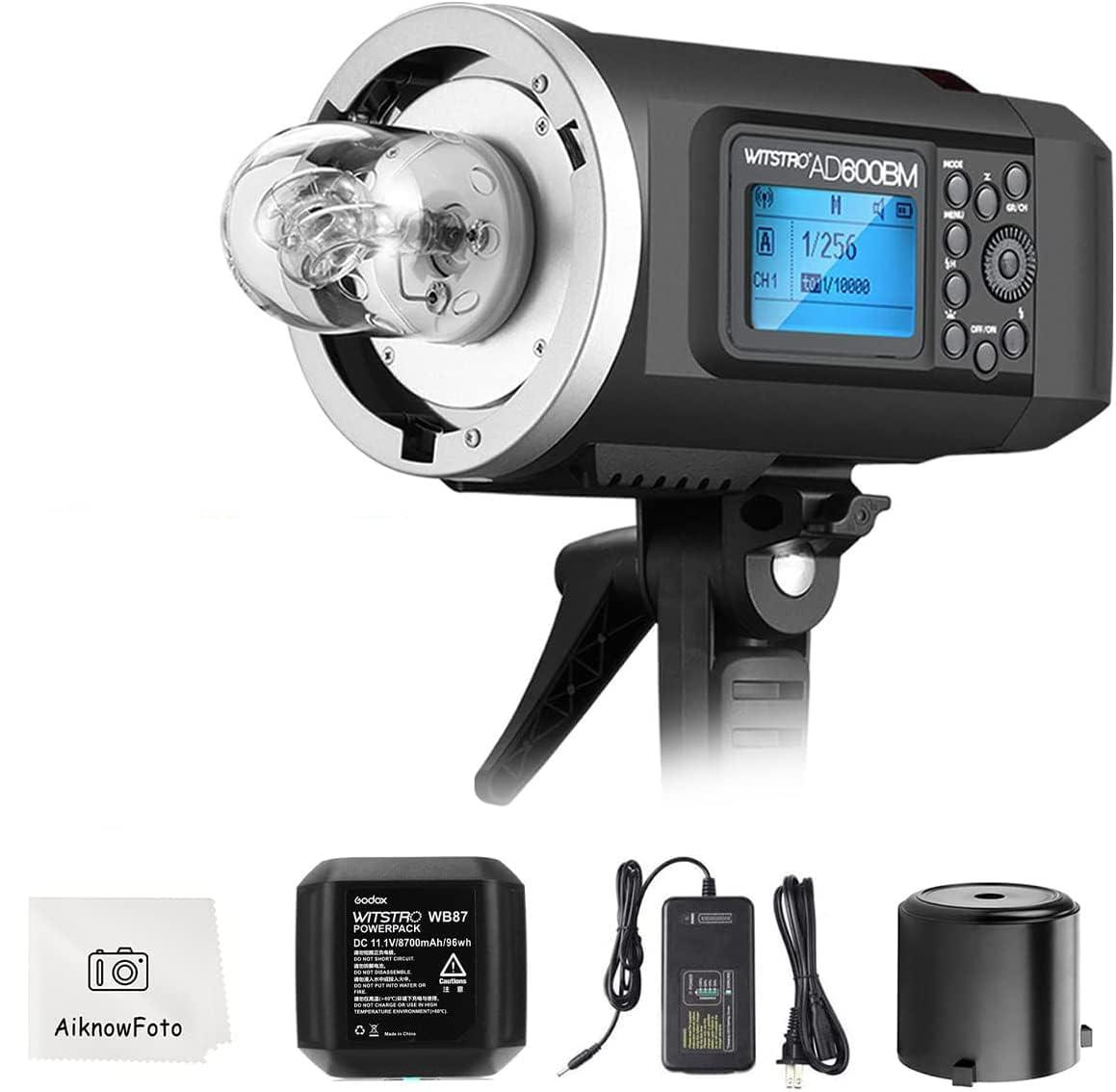 GODOX Godox AD600BM Outdoor Strobe Flash,Bowens Mount 600Ws GN87 High-Speed Sync Photography Studio Flash Monolight with 2.4G Wireless X System, 8700mAh Battery,500 Full Power Flash, Recycle in 0.01-2.5s