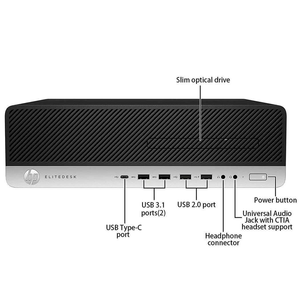 HP HP Elitedesk 800 G3 SFF Small Desktop Computer, Intel Quad-Core i5-6500 up to 3.6GHz, 16GB DDR4, 1TB PCIe SSD+500GB HDD, 4K Support, USB-C, RJ45, 2X DP, DVD, PDG Network Cable, Win 10 Pro (Renewed)