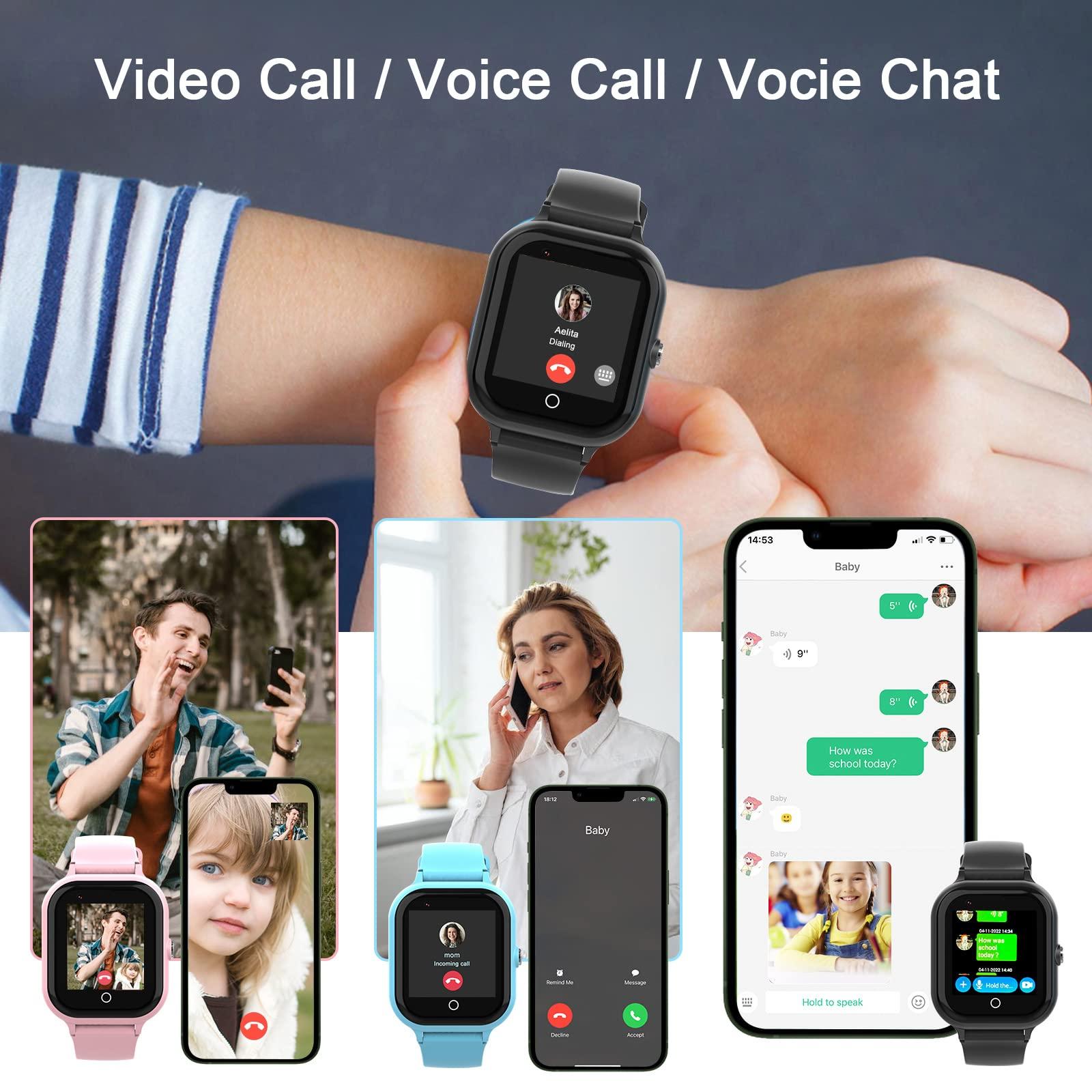 wonlex wonlex Kids Smart Watch with GPS Tracker and Calling, 4G Smartwatches Girls Boys with SIM Card SOS Camera Voice Video Call School Mode for Kids Children Aged 4-12 Birthday Gifts (Black)