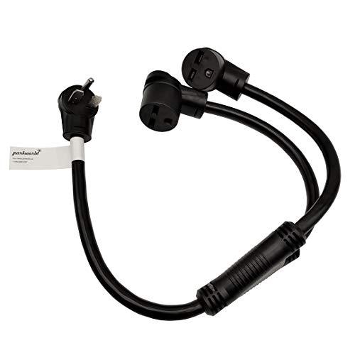 Parkworld Parkworld 61520 Welder 30A Splitter, Industrial Male Plug NEMA 6-30P to (2) 6-30R Female Connectors, NEMA 6-30 Splitter Cord Adapter 2 feet