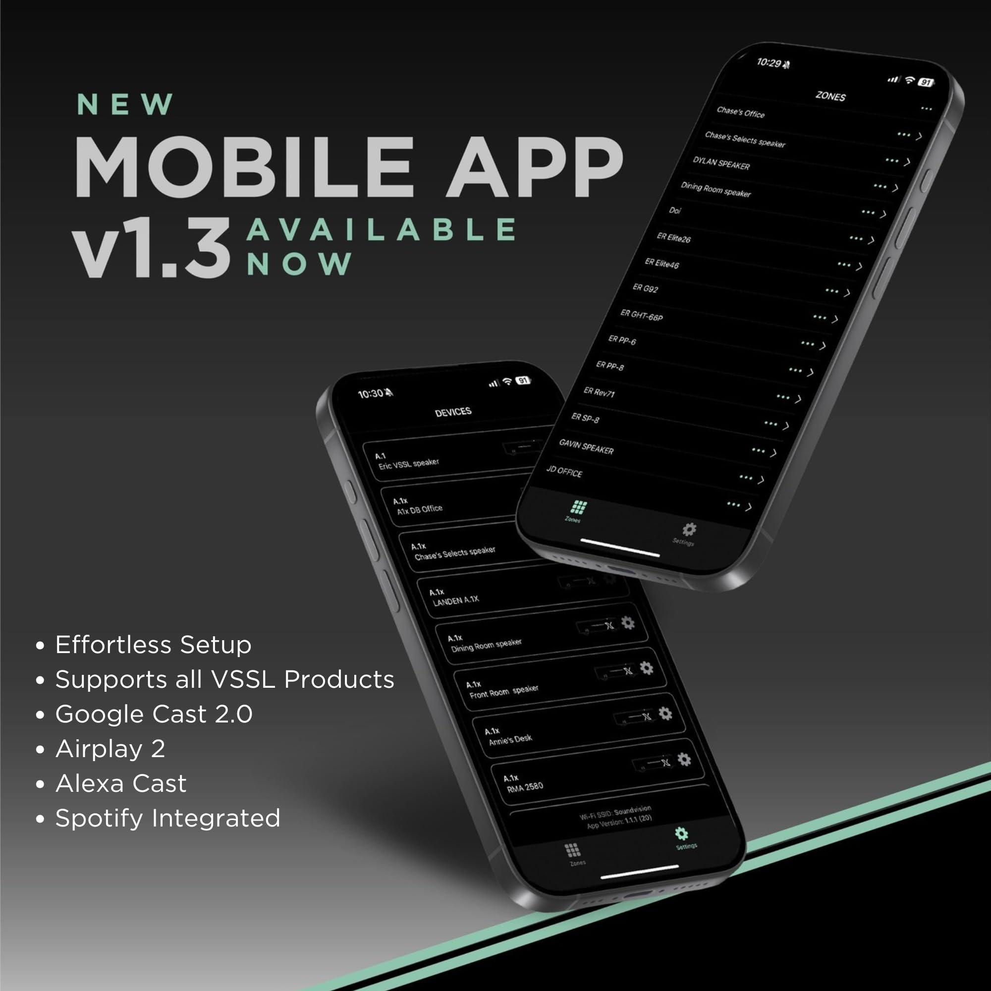 VSSL VSSL A.3X 6-Channel, 3 Zone, Audio Streaming Amplifier, Compatible with AirPlay 2, Chromecast, Amazon Alexa, Spotify Connect, Bluetooth| 6 Channel Whole Home Audio Amp | Multiroom Audio Controller