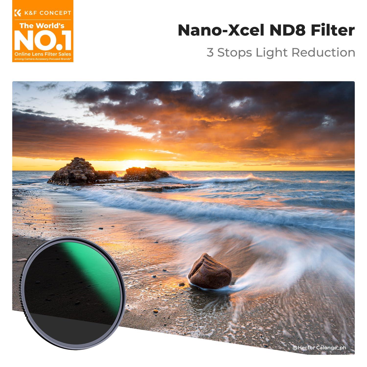 K&F Concept K&F Concept 52mm Fixed ND8 Filter for Camera Lens