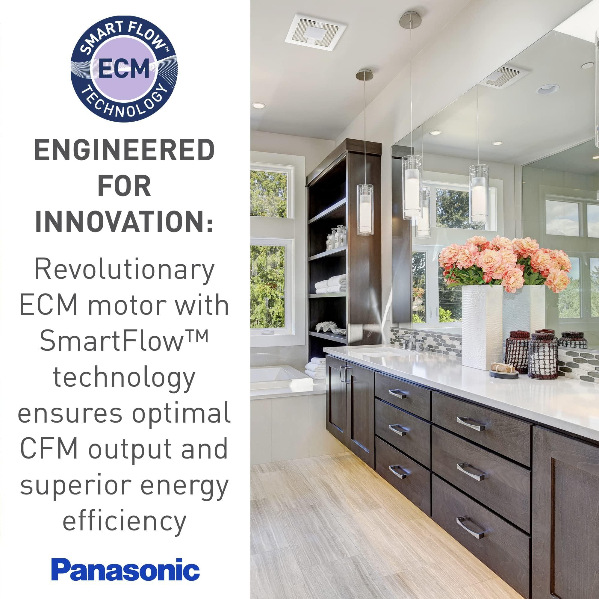 Panasonic Panasonic FV-0511VQC1 WhisperSense DC Ventilation Fan, 50-80-110 CFM , White