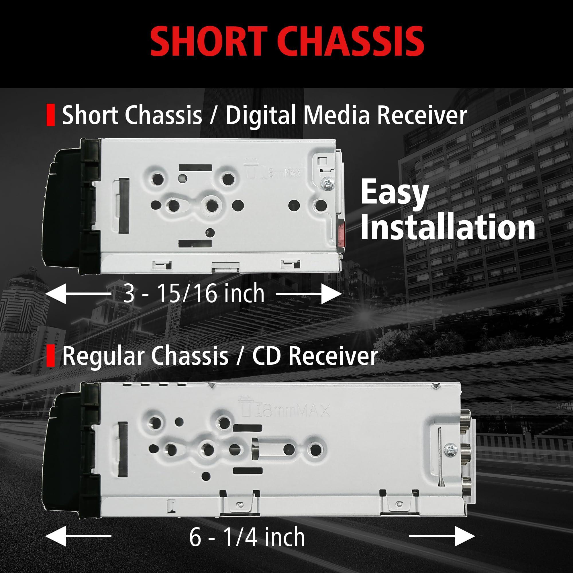JVC JVC KD-SX38MBT Car Stereo with Bluetooth, 4-Ch Marine Radio Receiver, AM/FM Single Din Radio, Aux-in, USB, Streaming, RGB Illumination, Use as in-Dash ATV, Truck Radio or Boat Stereo