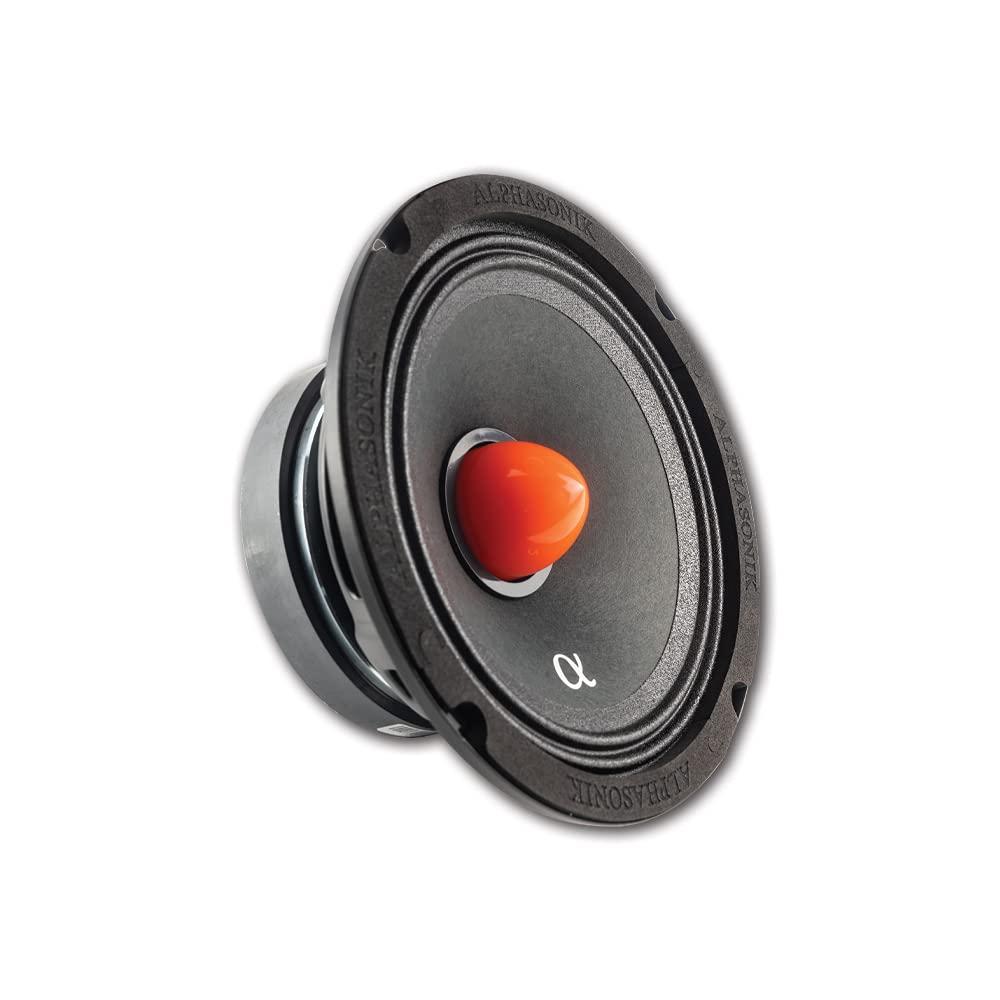 Alphasonik Alphasonik 1 Pair of NMR65 Neuron Series 6.5" 600 Watts Max 150 Watts RMS Mid-Range Car Audio Speaker 4-Ohm Cloth Surround, Non Pressed Paper Cone, Ferrite Magnet