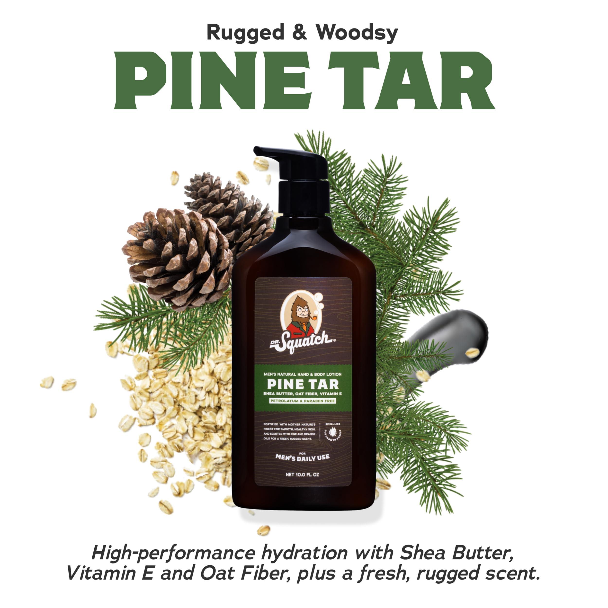 Dr. Squatch Dr. Squatch Men's Non-Greasy Natural Lotion - 24-hour moisturization hand and body lotion - Made with Shea Butter, Coconut Oil, and Vitamin E - Pine Tar (2 Pack)
