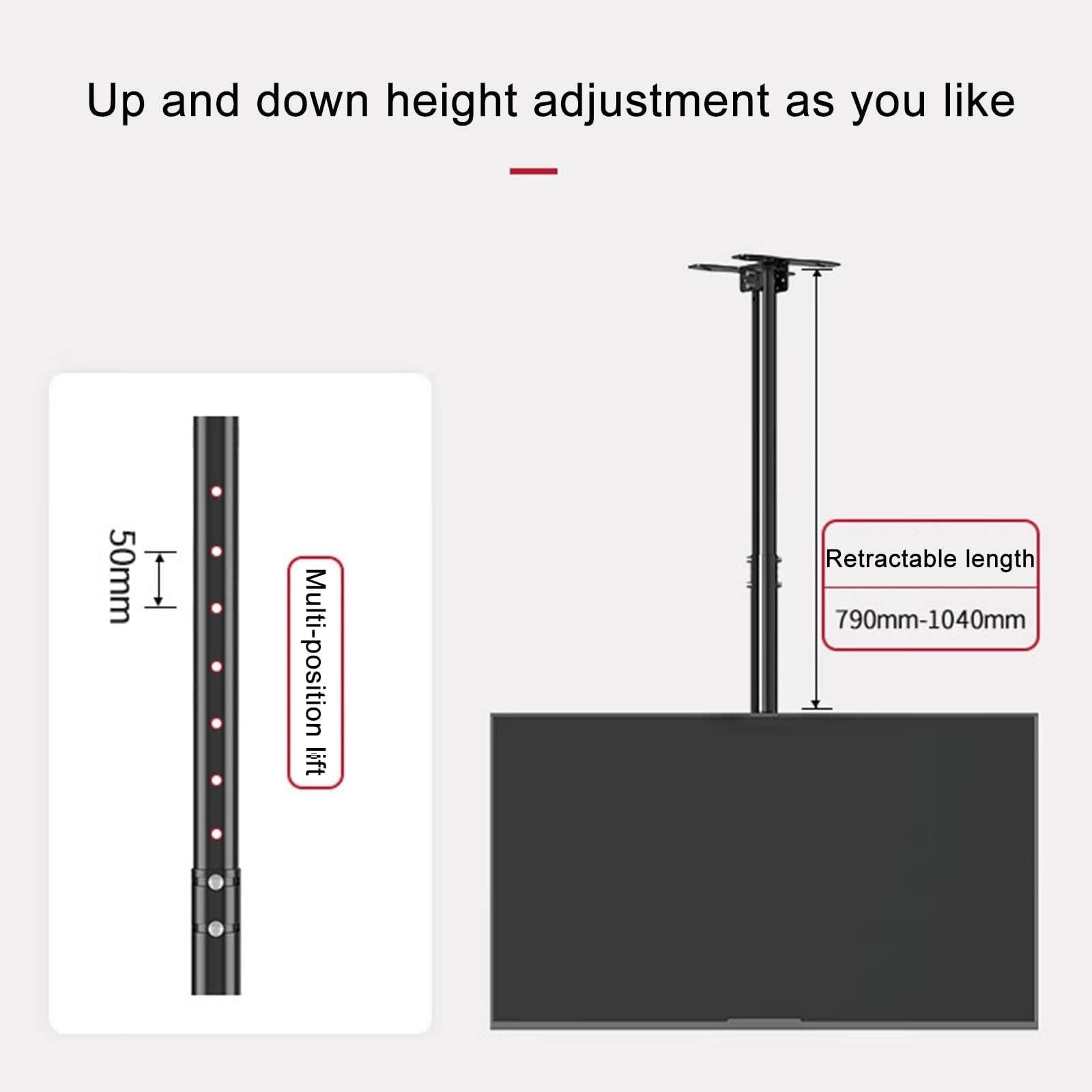 THEGA THEGA Adjustable Ceiling TV Mount Bracket - Tiltable 360 Degree Rotating Ceiling Holder, Suitable for 26-60 Inch TV Ceiling TV Mount, Load 50kg Ceiling TV Mount Stand, VESA Max 400X400mm (Size : 3m)