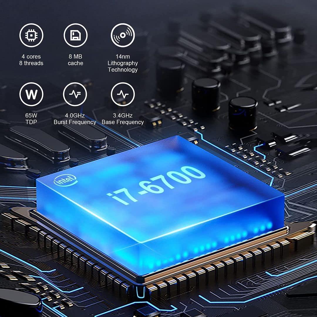 Lenovo Lenovo Small Desktop Computer (SFF), Dual 24 Inch Monitors, Intel Core i7-6700, 32GB RAM 512GB SSD +2TB HDD, 2GB Graphics Card, HDMI, WiFi, Bluetooth,Wireless Keyboard Mouse (Renewed)