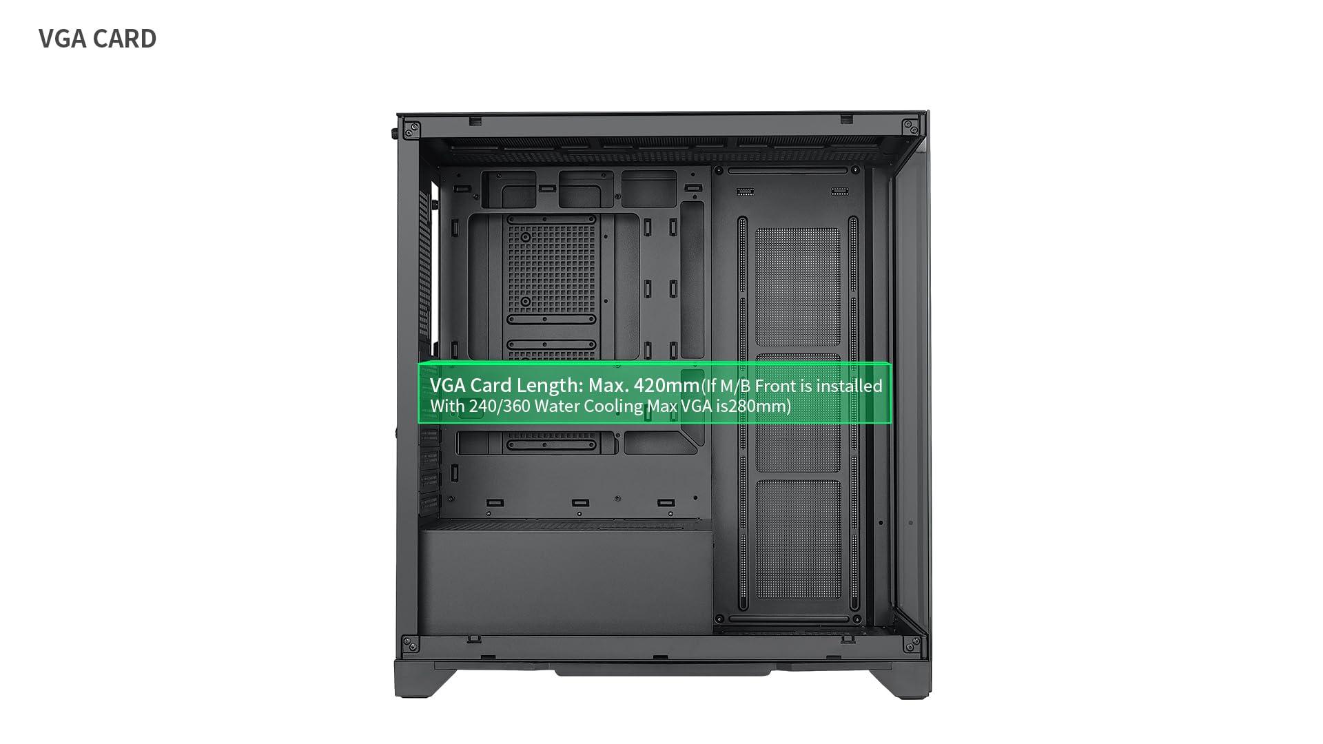 Bluegears Bluegears Bgears b-Pellucid ATX Gaming PC Case. Front and Side Tempered Glass Design with Built in USB C Port. (Fans are Sold Separately!!).