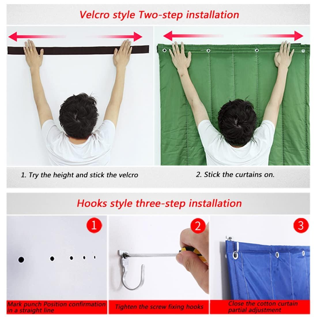 YZJJ Doorway Soundproof Door Curtains , Home Thermal Insulated Cotton Cover Barrier, Winter Thicken Cotton Heavy Duty PU Cloth Soundproof Sheet, Windproof Waterproof Cold Protection Blanket Living Room