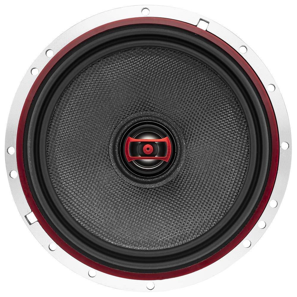 DS18 DS18 EXL-SQ6.5 6.5\" Car Speaker High Sound Quality Fiber Glass Cone 2-Way Coaxial Speaker -3Ohms- Sleek Compact Design with Chrome Finish - Superior Bass Response - 400 WATTS Max - Set of 2