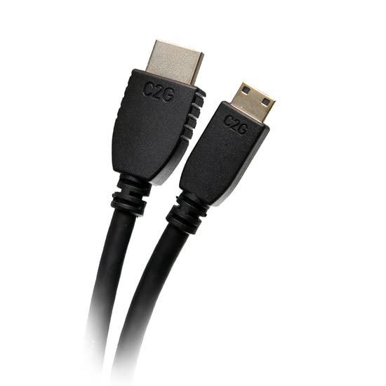C2G Legrand - C2G Mini HDMI to HDMI Ethernet Cable, 4k High Speed HDMI Cable, Black 60 hz HDMI Cable, HDMI Cable 6 ft, 1 Count, C2G 50619