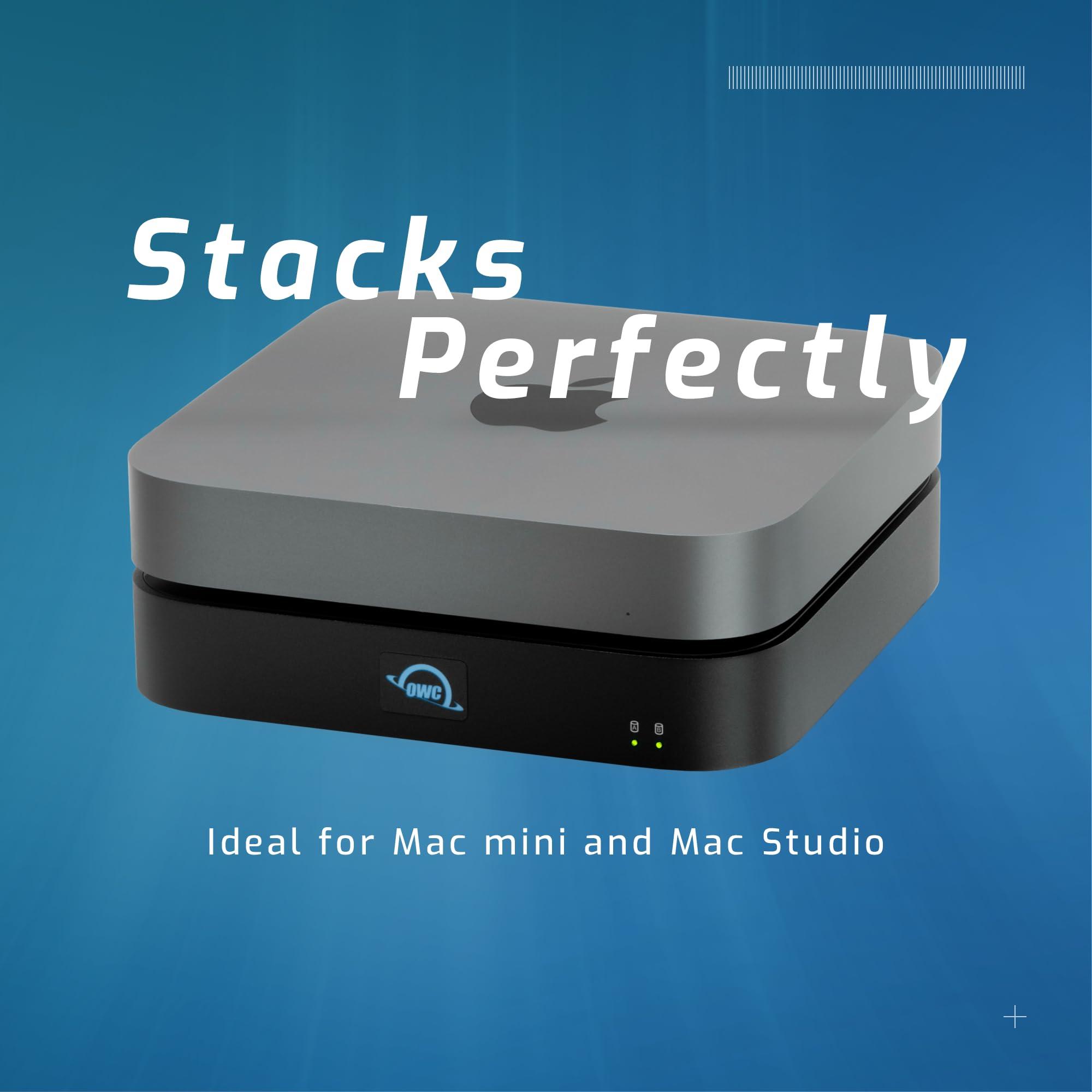 OWC OWC 22TB (20.0TB HDD, 2.0TB PCIe 3.0 NVMe M.2 2280 Solid-State Drive) miniStack STX Stackable Storage and Thunderbolt Hub Xpansion Solution, Matte Black