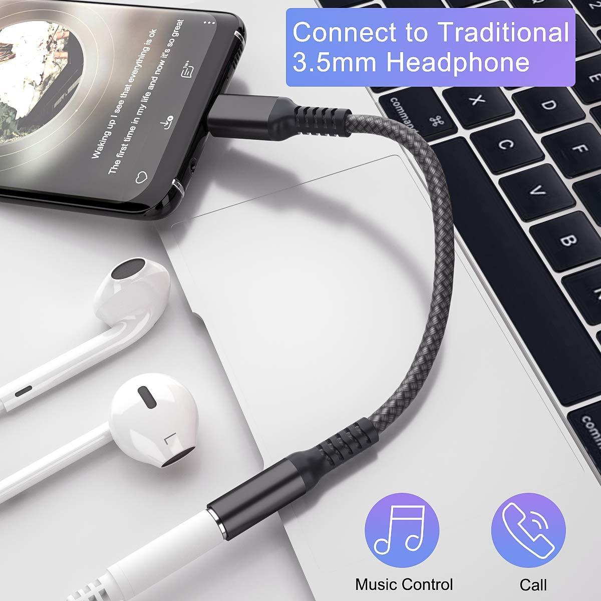 Elebase Elebase Samsung Galaxy S25 S24 Headphone Aux Adapter,USB C to 3.5mm Audio Converter,Type C to 1/8 Inch Jack for Galaxy S23 S22 S21 S20 FE Plus Ultra,Tab S8 S9 S10,Z Flip Fold 4 5 6,A34 A35,A53 A54 A55