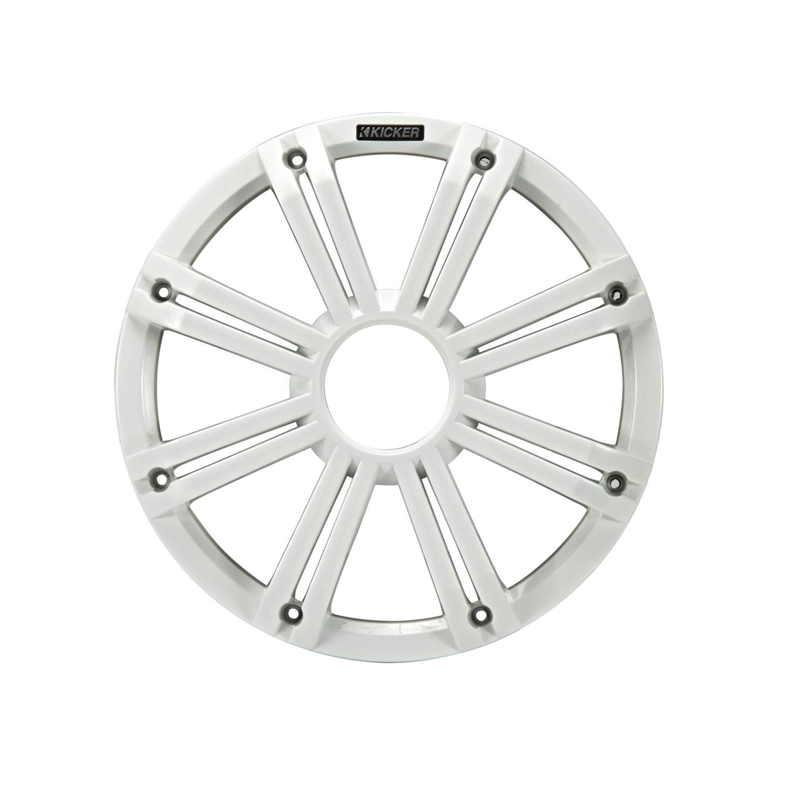 KICKER Kicker 45KMF124 12" Weather-Proof Subwoofer for Freeair Applications - Kicker 45KMG12W 12" LED Grille (White)