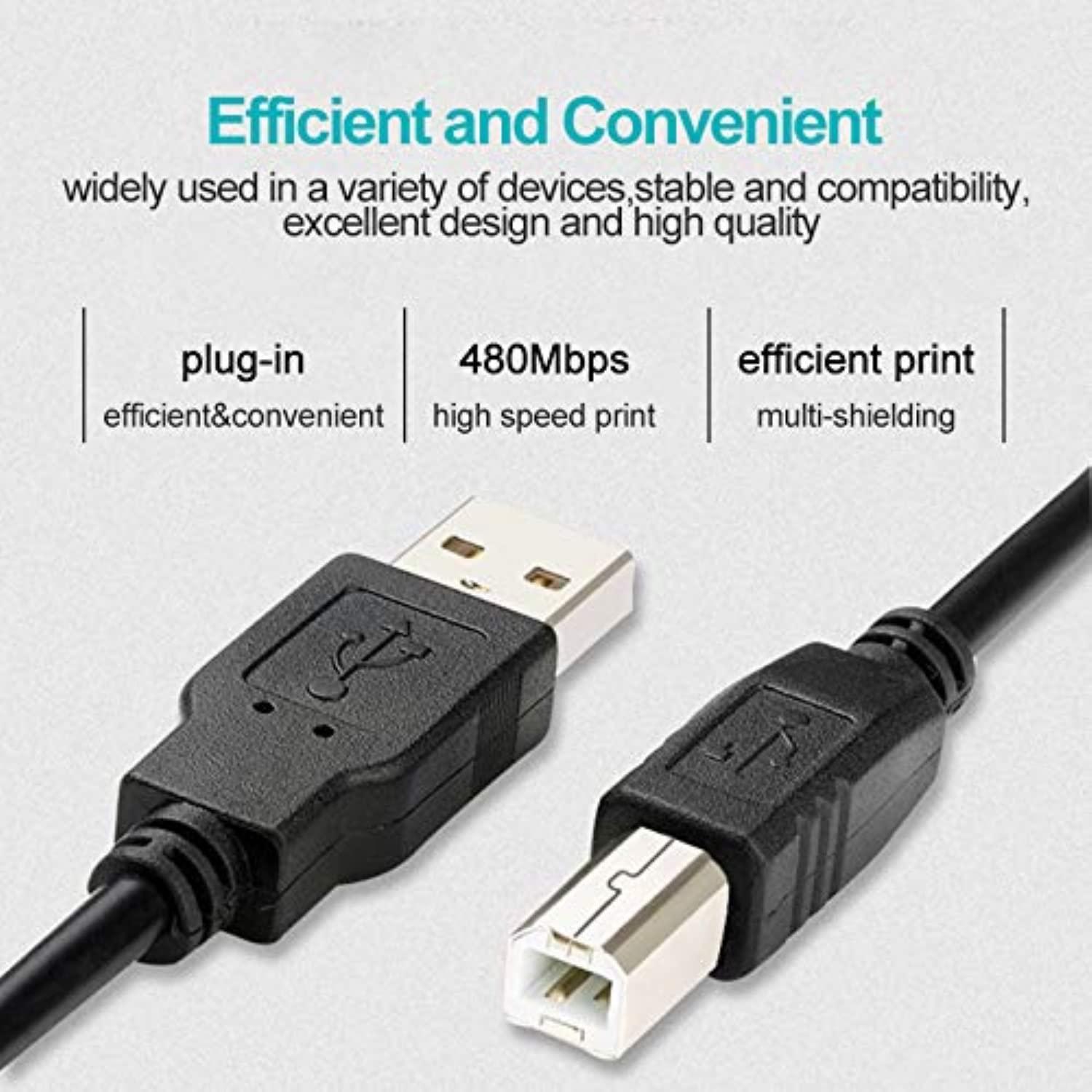 SupplySource SupplySource 6ft USB Cable Cord Lead Replacement for Canon Printer MG2400 MG2950 MG5460 MG5650 MG6821