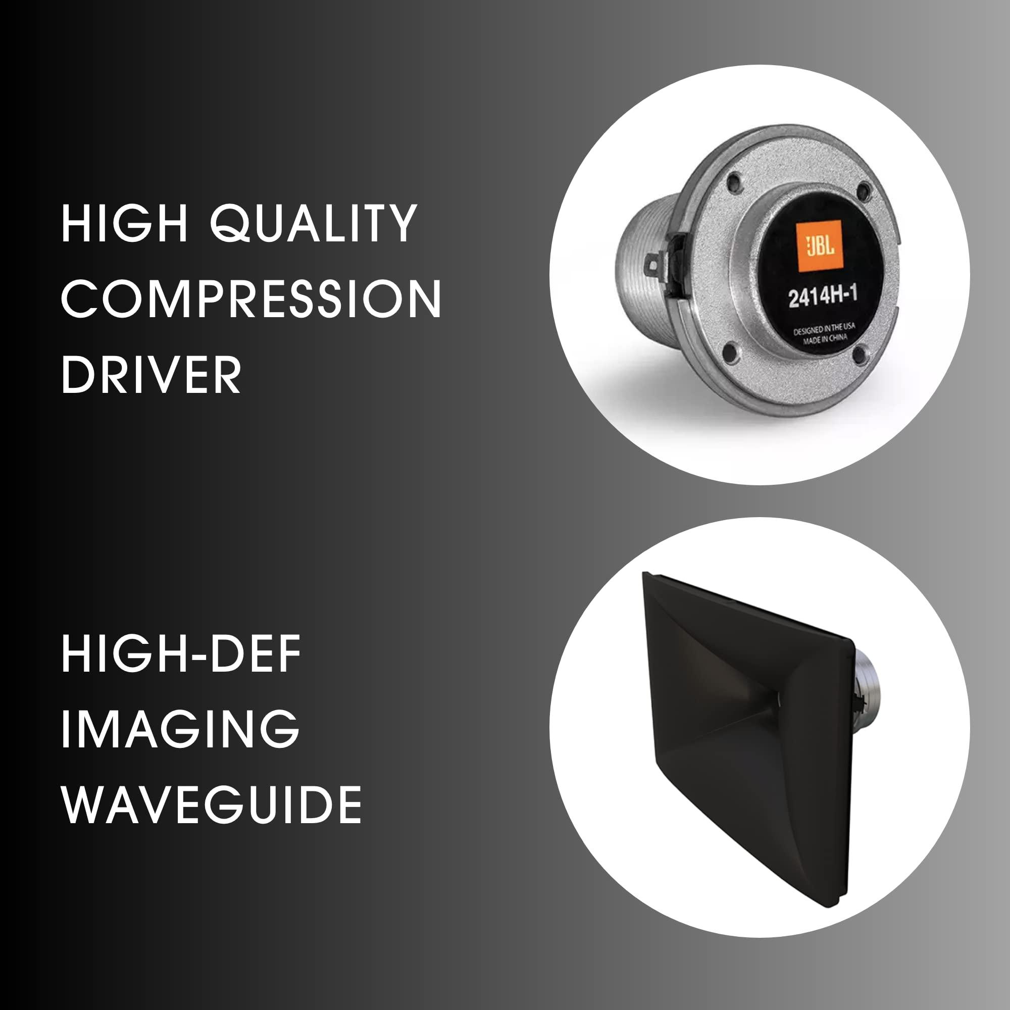 JBL JBL Studio 625C, Dark Wood - 2.5-Way Center Channel Loudspeaker - with 2414H-1 Compression Driver, High-Definition Imaging Horn & Dual 5.25 PolyPlas Cone Woofers