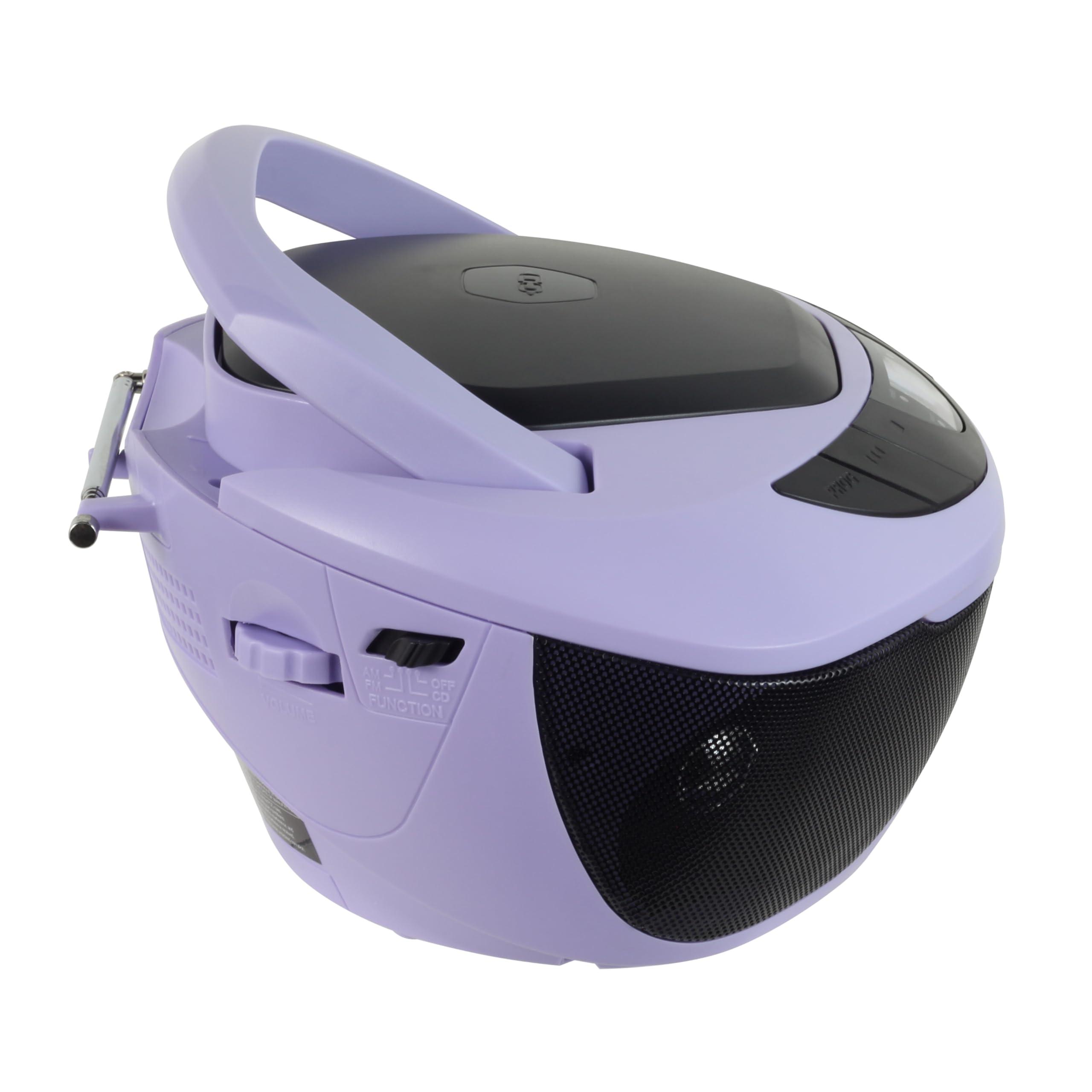 Jensen Jensen CD-475PL Portable Sport Stereo Boombox CD Player with AM/FM Radio and Aux Line-in & Headphone Jack (Lavender Purple)