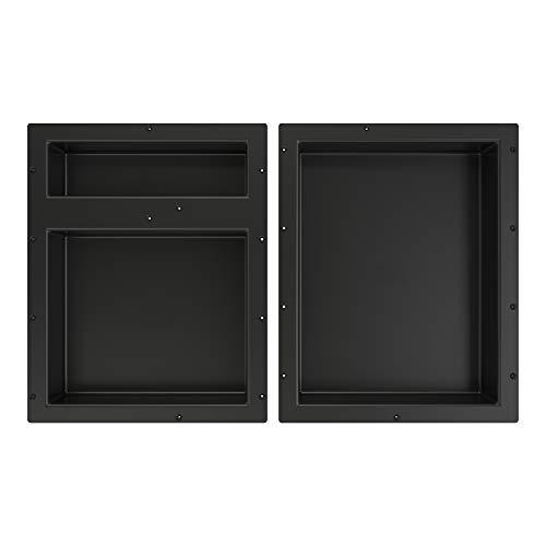 Tile Redi USA Redi Niche Triple Niche Recessed Shower Shelf- Black, Three Inner Shelves , 32-Inch Width x 20-Inch Height x 4-Inch Depth