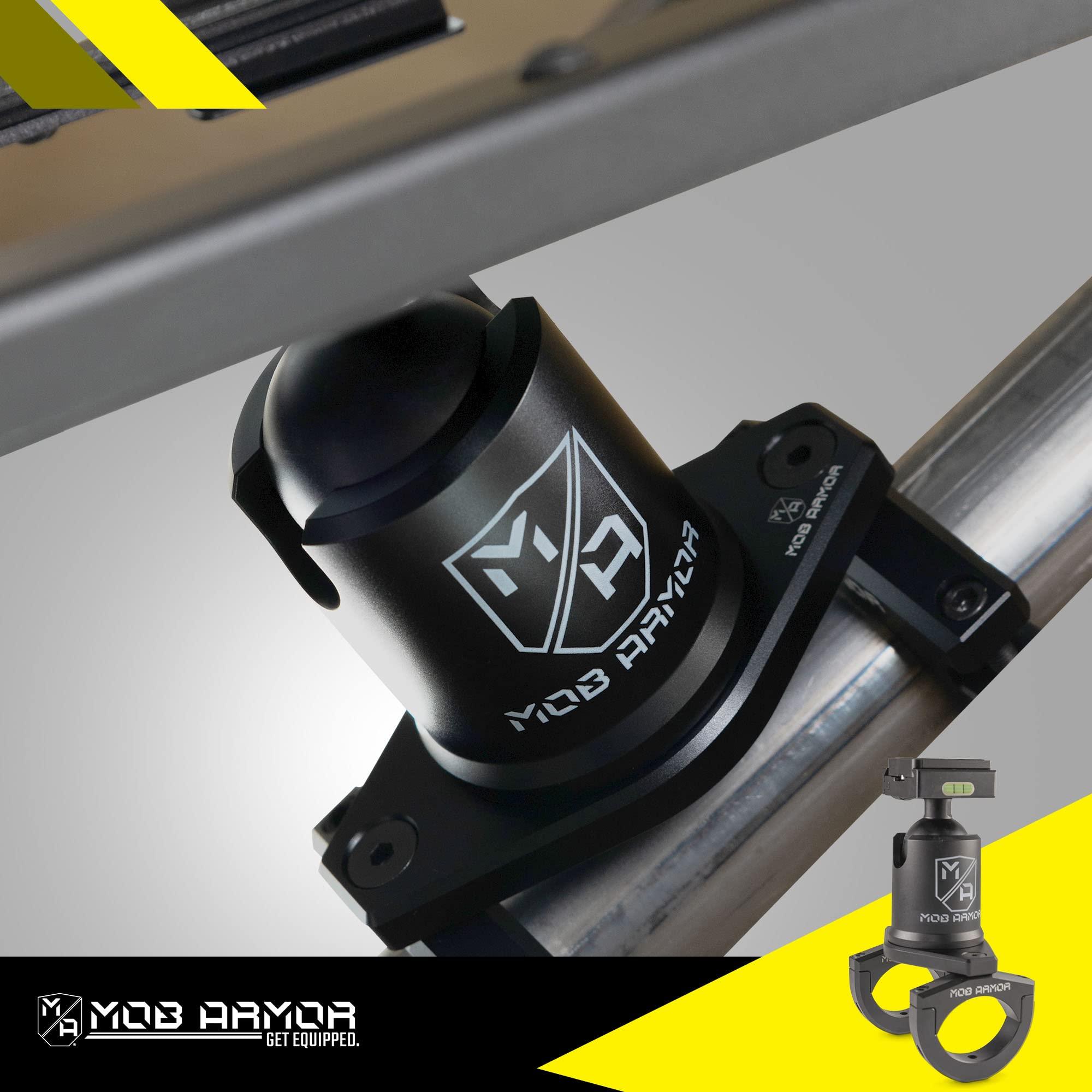 Mob Armor Mob Armor Quick Release Maxx Tube Mount - Adjustable Tablet Holder with Rotating and Tilting Housing, Quick-Detach Mechanism, and Secure Clamp for Mounting on Tubes in Vehicles, Worksites, and Gyms