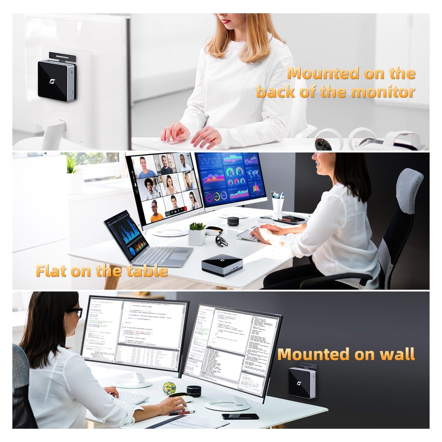 CyberGeek CyberGeek Nano A1 Mini Computers, Intel 12th Alder Lake N100 Mini PC (up to 3.4GHz), Small PC 16GB DDR4 RAM 256GB PCIe SSD, Micro PC with 4K Dual HDMI/USB3.0/WiFi 6/BT5.2/RJ45/VESA Office/Home/School