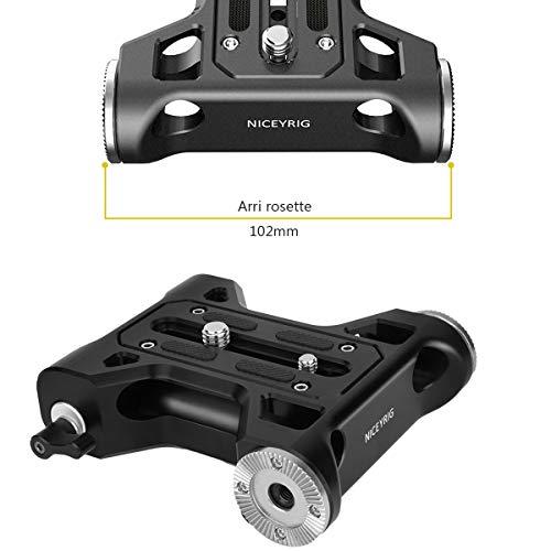 NICEYRIG NICEYRIG Camera Baseplate with Rosette Mount, 15mm Rod Base Plate Applicable for Sony FS5 FS7 FX9, RED DSMC2, KINEFINITY Cinema Camcorder - 401