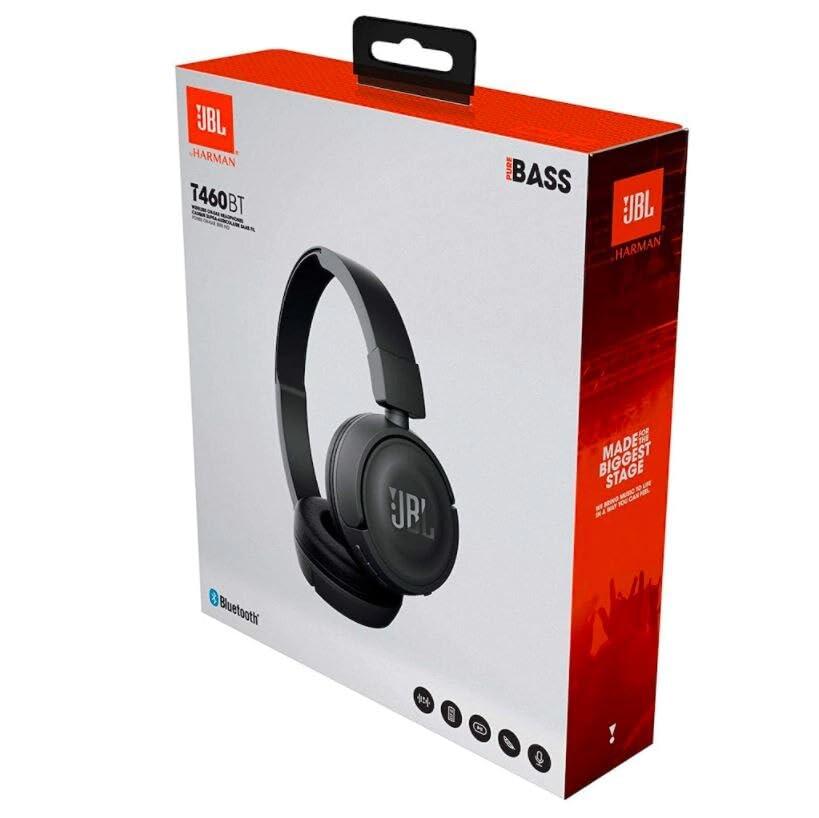 JBL JBL T460BT Extra Bass Wireless On-Ear Headphones with 11 Hours Playtime & Mic - Black