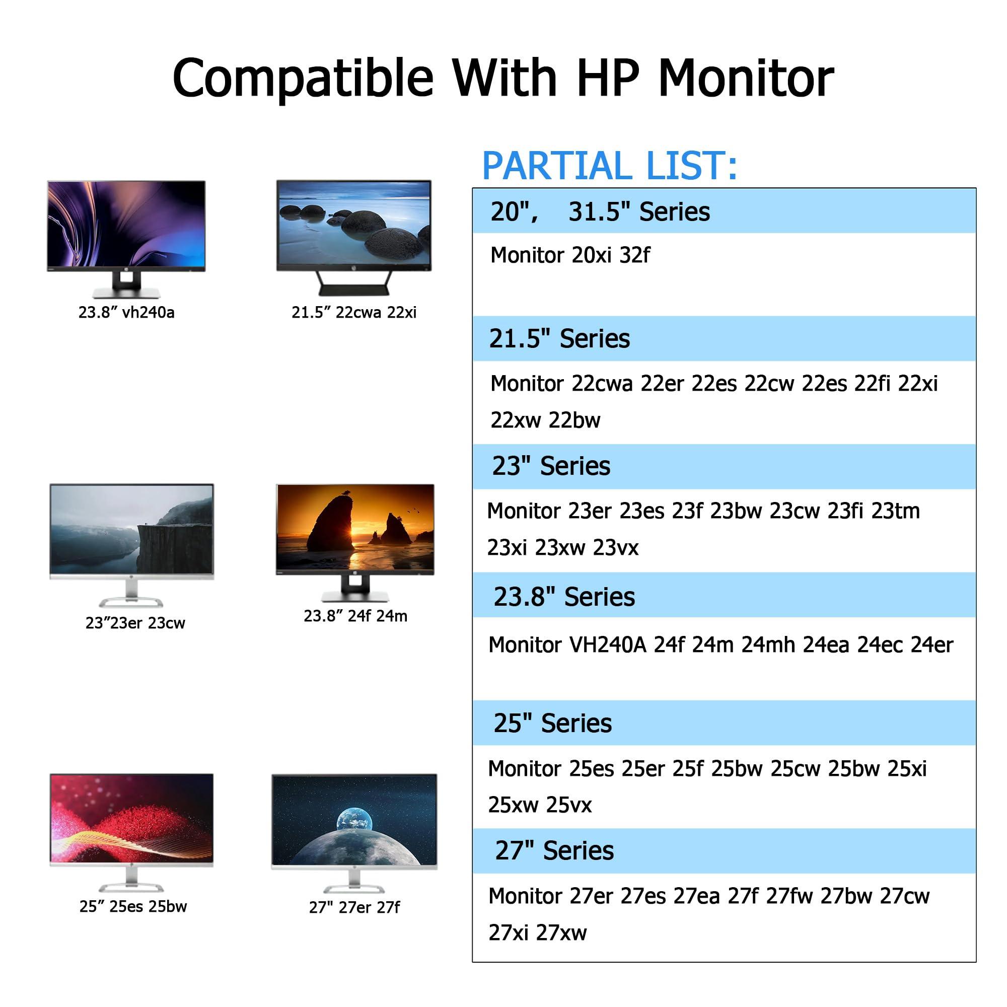 FNKTQL 19V AC Power Cord for HP Monitor 20" 21.5" 23" 23.8" 25" 27", Replacement for 27f 24f 22cwa 24m 23er 23es 27eb 32f vh240a 24ea 27 25vx 27es ADPC1945 IPS LED HD Monitor Adapter
