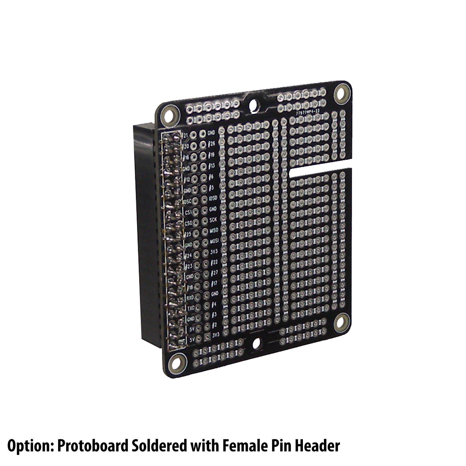 MakerSpot MakerSpot, Raspberry Pi 3 Prototyping Board Proto Breadboard HAT by MakerSpot Soldered with Female Pin Connector PCB for Raspberry Pi 2 Pi 3 A+ B+ (1 Pack)