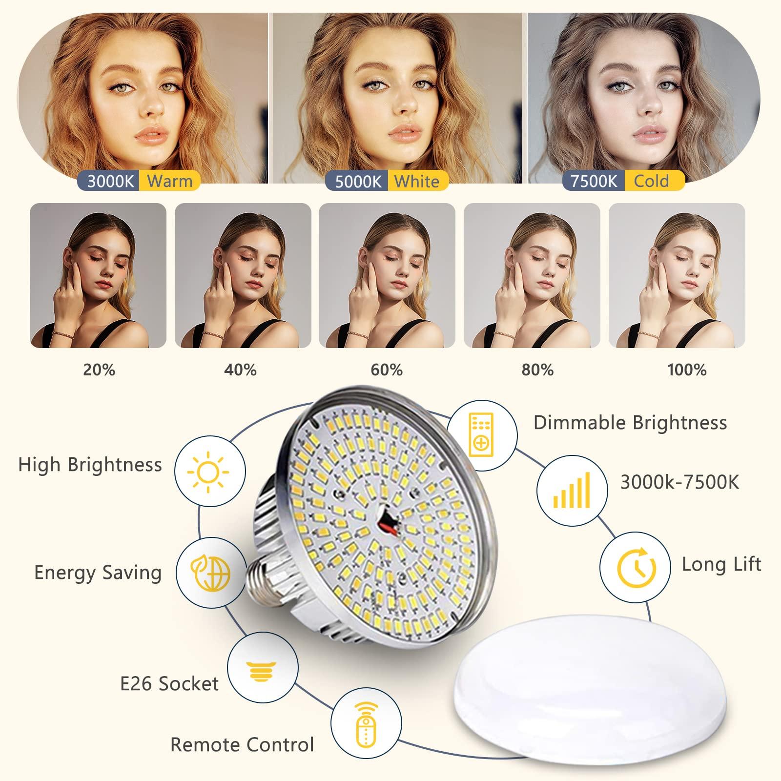 Torjim Torjim Softbox Photography Lighting Kit, 16\'\' x 16\'\' Professional Softbox Lighting Kit with 85W 3000-7500K LED Bulbs, Studio Lights for Photography/Video Recording/Live Streaming/Portraits Shooting