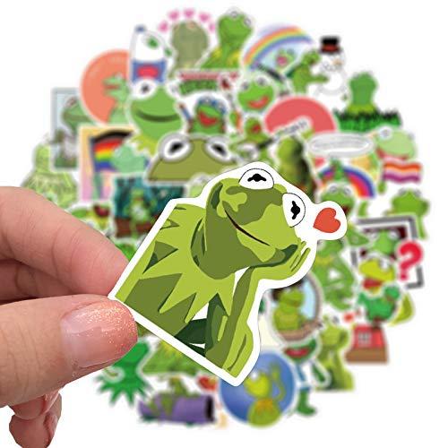 FUNSTERSIN Kermit Frog Meme Funny Stickers for Water Bottles 50pcs Cute Laptop Cars Phone Scrapbook Bike Skateboard Travel Case Bumper