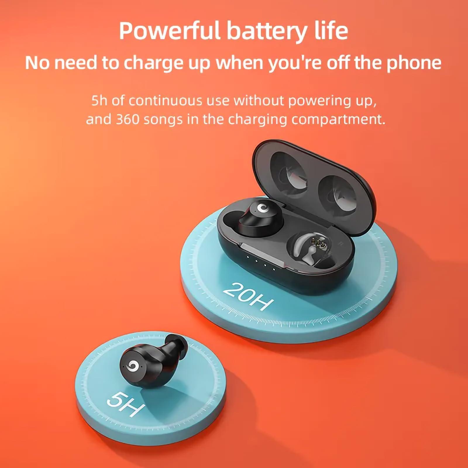 Works for C1 Plus Wireless V5.1 Bluetooth Earbuds Compatible with Nokia C1 Plus with Extended Charging Pack case for in Ear Headphones. (V5.1 Black)