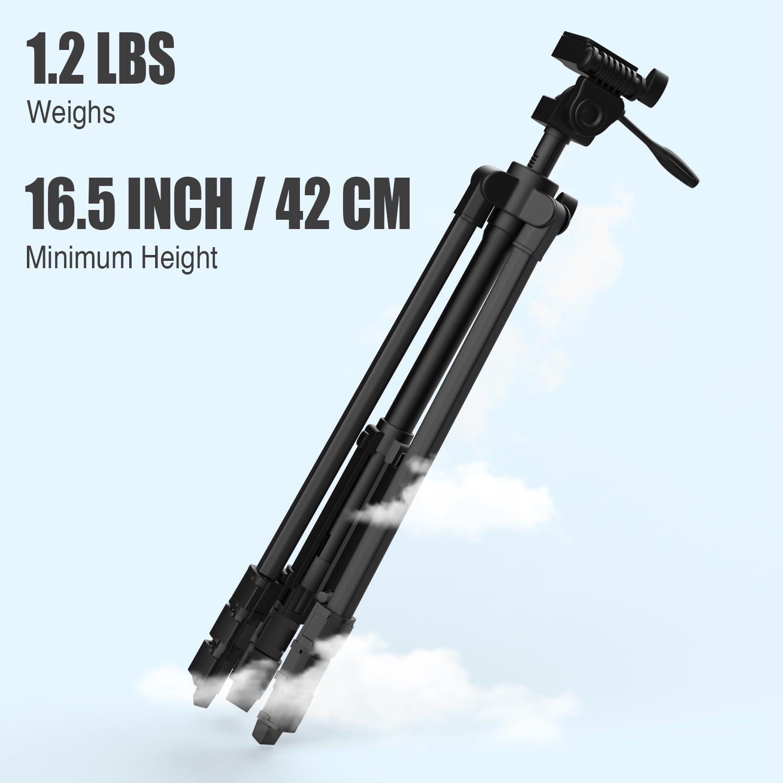 M MOOCK 55-inch Lightweight Aluminum Laser Level Tripod with Bubble Level, Quick Release Plate with 1/4"-20 Screw Mount for Laser Level