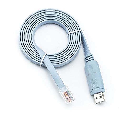 Moyina USB Console Cable USB to RJ45 Cable Essential Accesory of Cisco, NETGEAR, Ubiquity, LINKSYS, TP-Link Routers/Switches for Laptops in Windows, Mac, Linux (Blue)