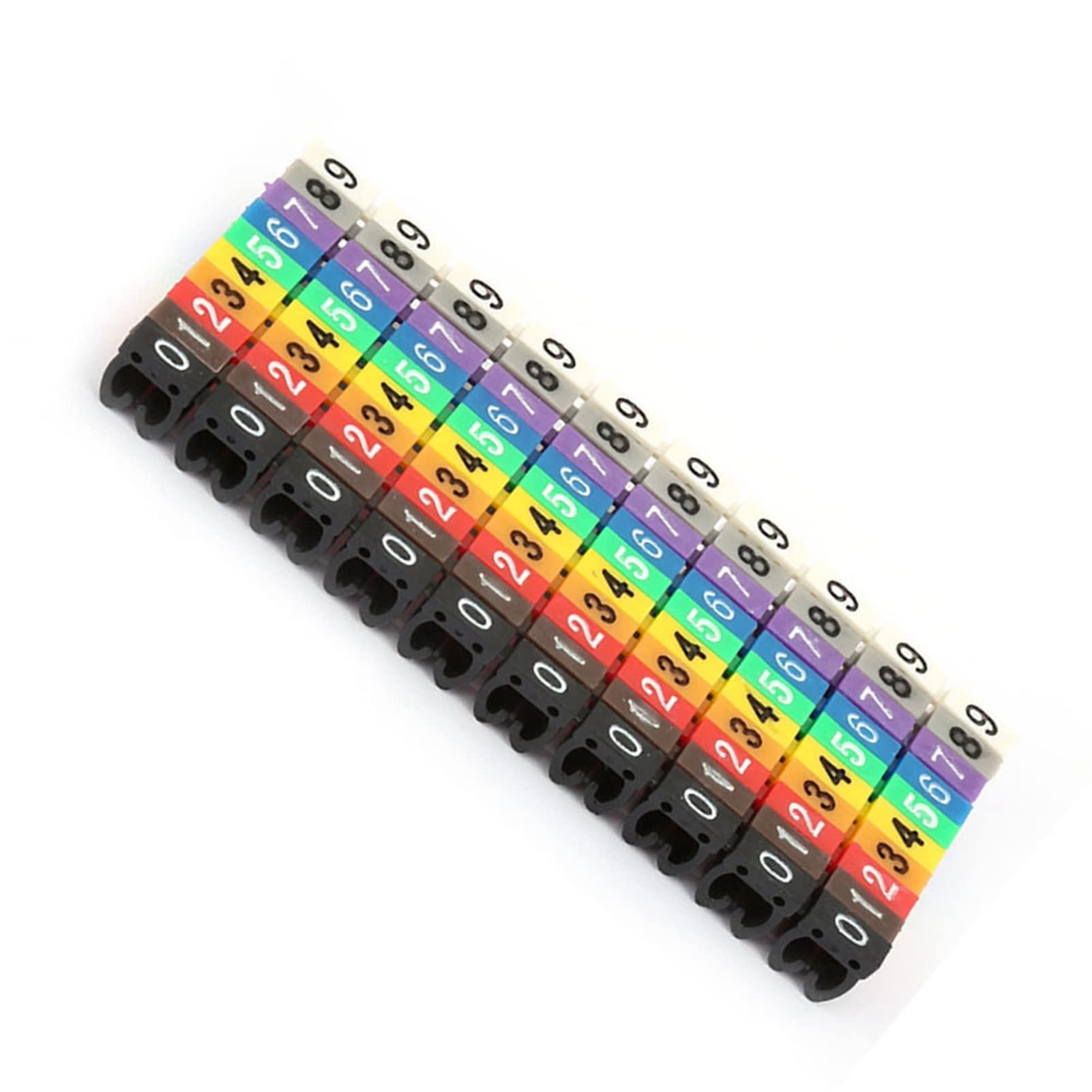 Hyuduo Digital Number Tube Wire Number Label Tube Cable Marker Colorful(100PCS KCM-4MM 4mm), Microcomputer Protection Device
