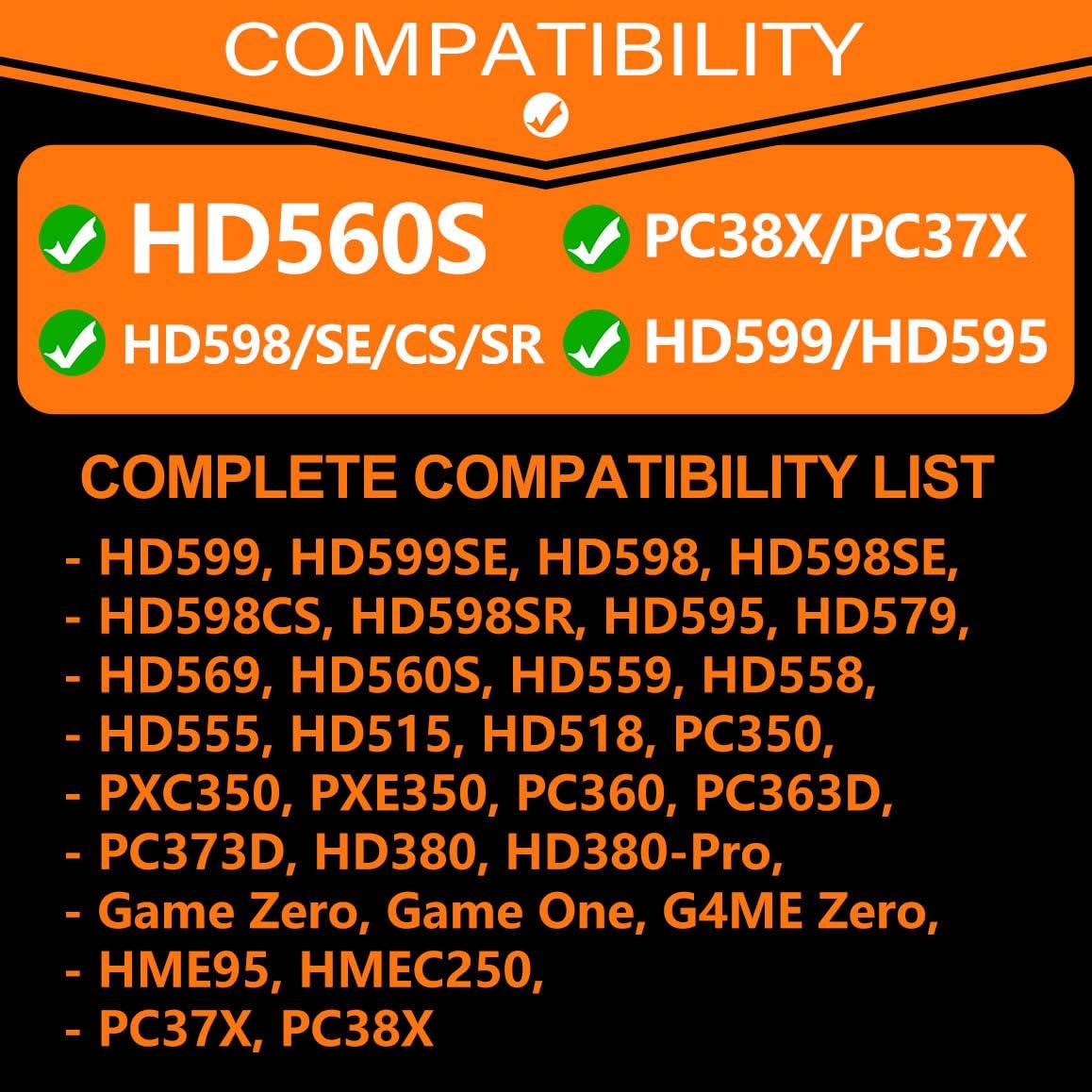 TRANSTEK Earpads for PC38X, PC37X, HD560S, HD599, HD598/SE/CS/SR, HD595 Headphones by TRANSTEK - Thicker Memory Foam I Deeper Inner Hole (Hybrid Velour)