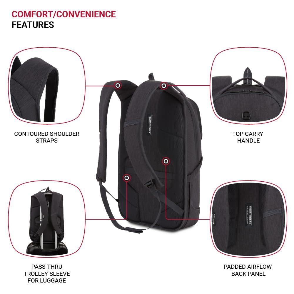 SwissGear SwissGear 8183 Laptop Backpack, Charcoal Heather, 18 Inches