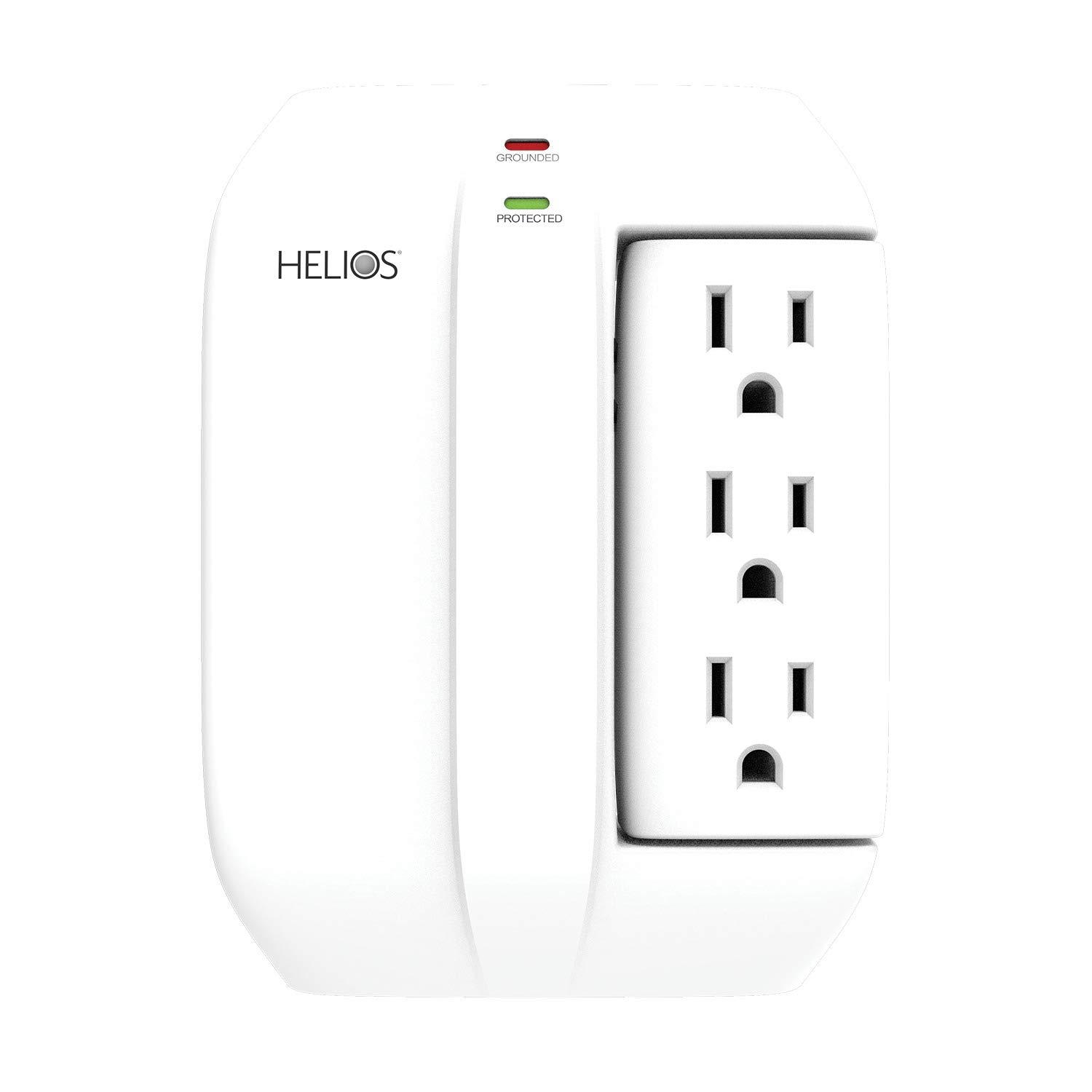 Helios Helios AS-HP-5R 5-Outlet Wall Tap Surge Protector with 2 USB Charging Ports