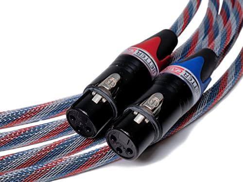 BETTERCABLES.COM Better Cables BETTERCABLES.COM Silver Serpent Patriot Edition Balanced XLR Audiophile Audio Cables (Pair - 2 Cables) - High-End, High-Performance, Silver/Copper Hybrid, Low-Capacitance - 10 Feet
