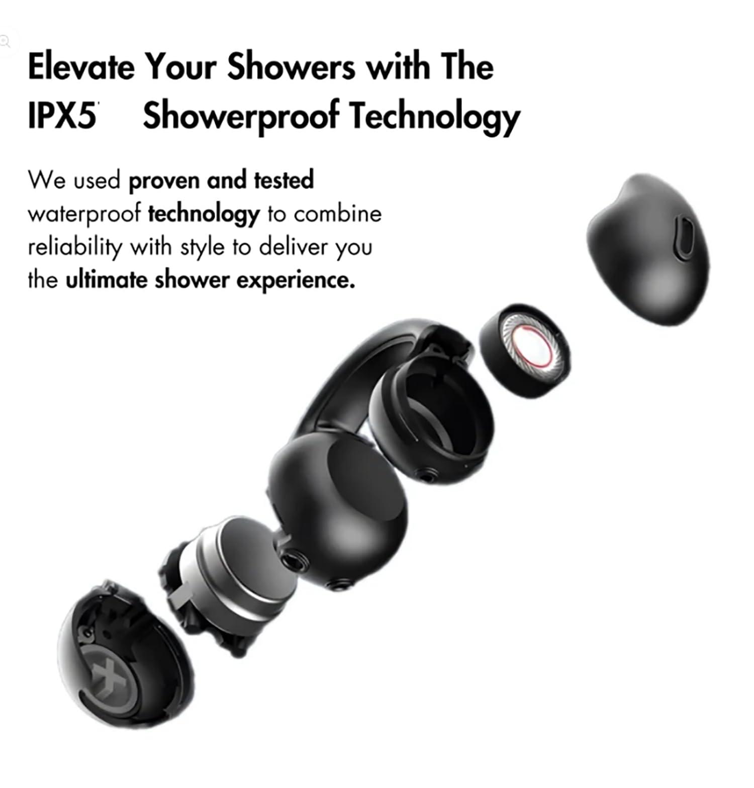 VOKOZK VOKOZK Yesnero Earbuds,NeroLabs Earbuds,Showerbuds,Showerbuds Waterproof,Bash Earbuds,Open Ear Bone Conduction Headphones,Noise Canceling Sports Bluetooth 5.3 Ear Clip Earphones (Black)