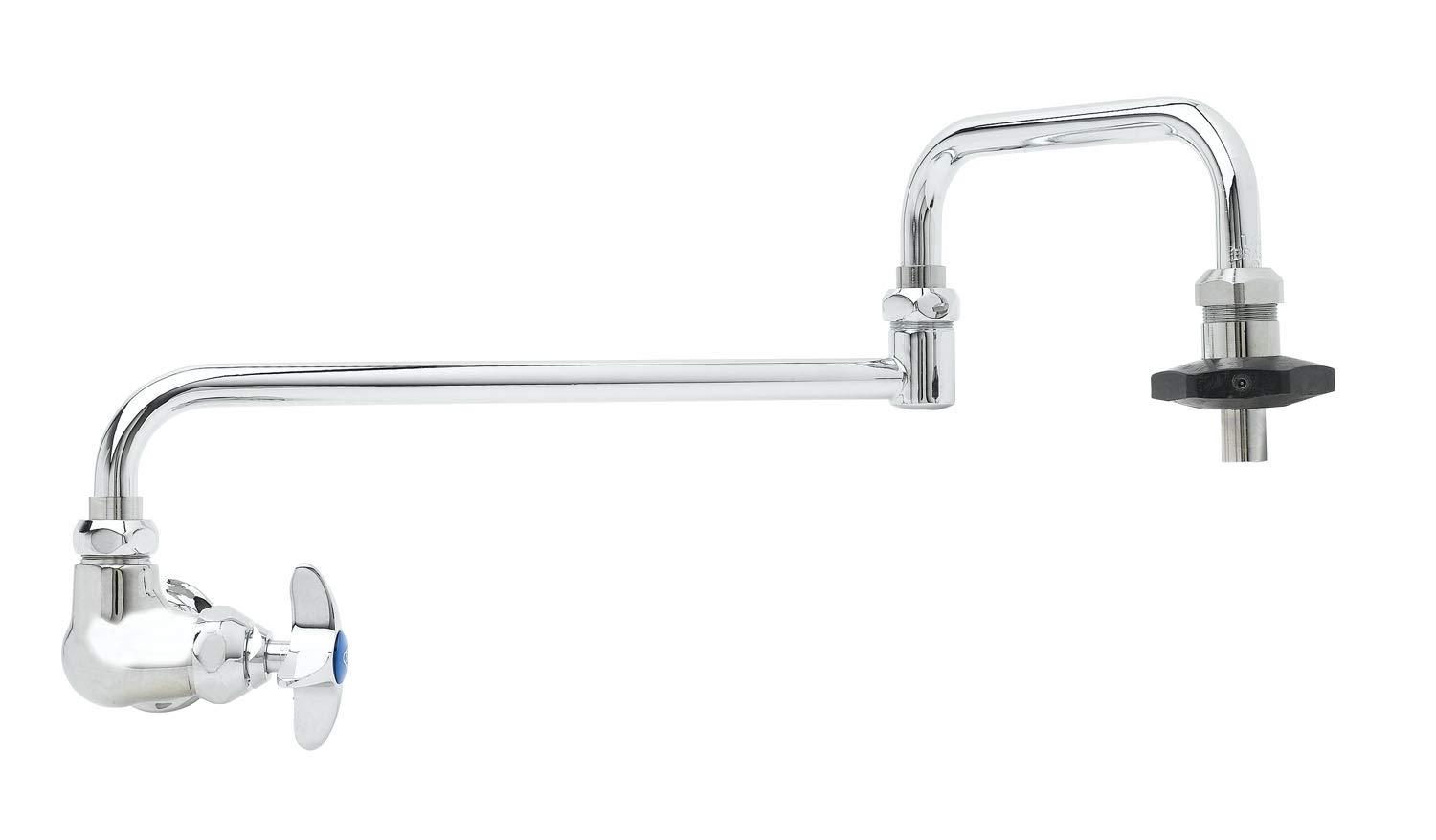 T&S Brass T&S Brass B-0592 Wall Mount Single Control Insulated On-Off Control Pot Filler with 18-Inch Double Joint Nozzle, Chrome,Silver