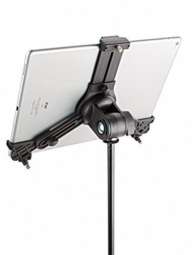 K&M K&M - Konig & Meyer 19790.516.55 - Universal Tablet iPad Holder for Mic Stand - Switch Landscape to Portrait - Professional Grade for all Musicians - Studio or Remote Home Use - German Made - Black