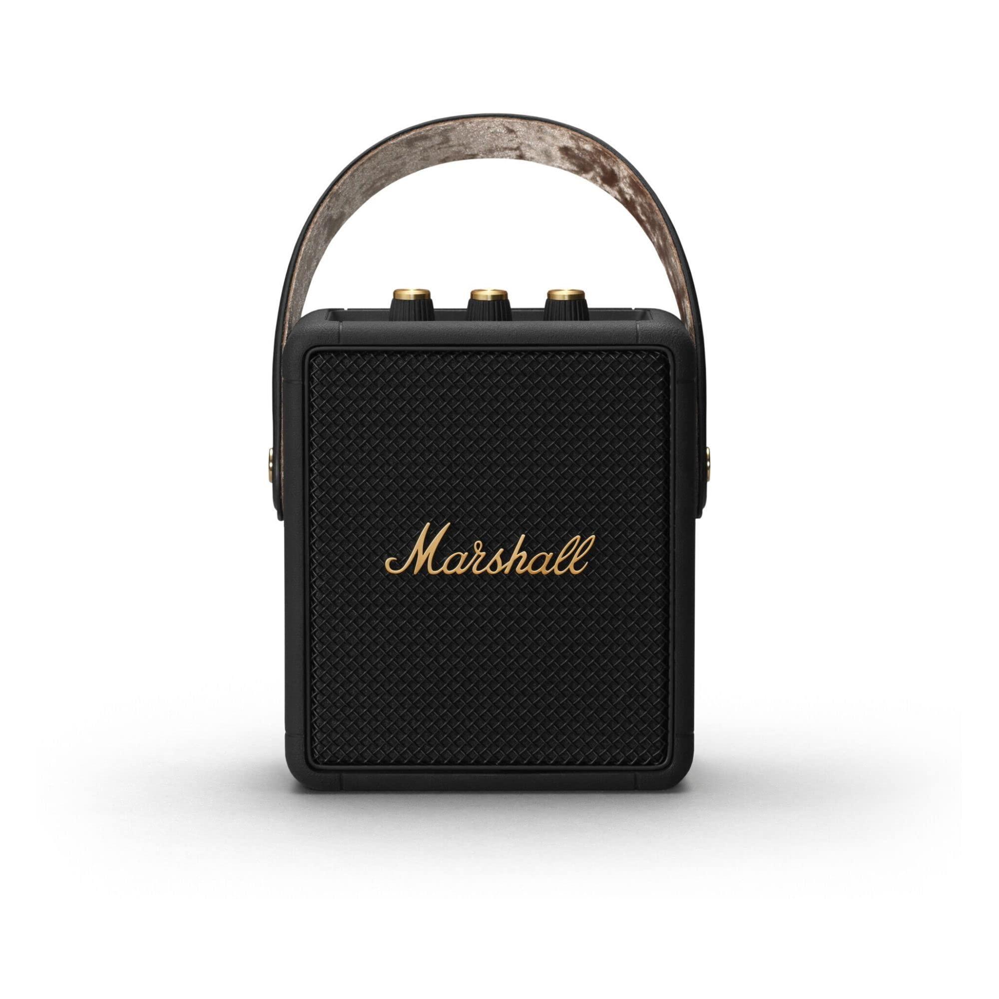 Marshall Marshall Stockwell II Portable Bluetooth Speaker, Black and Brass & Emberton II Portable Bluetooth Speaker, Black & Brass